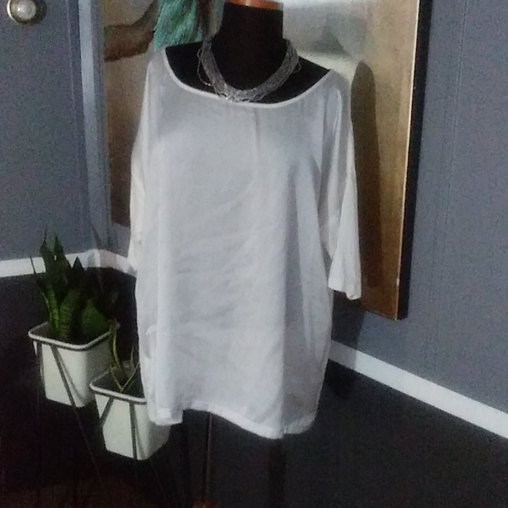 Satin front shirt